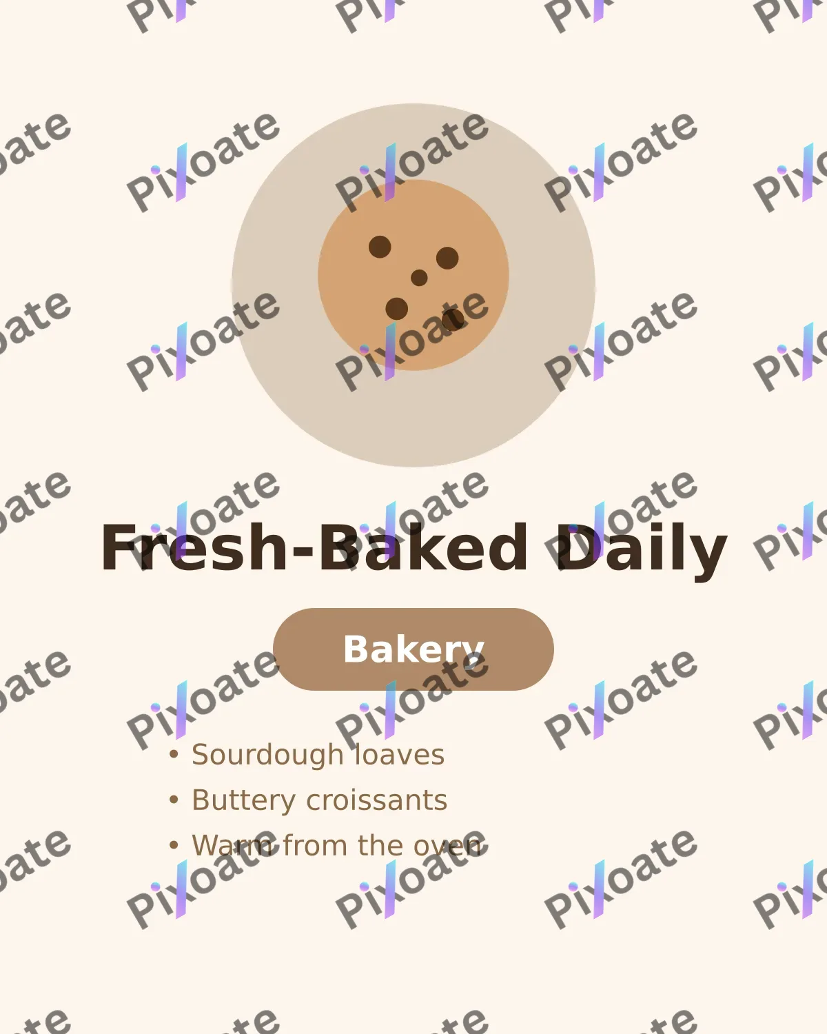 Bakery Promo — editable white restaurant template, instagram portrait