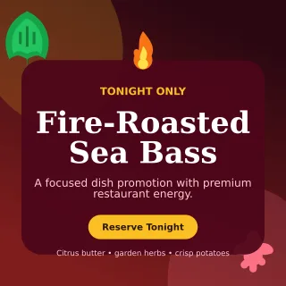Botanical Chef Special Social Post — editable black restaurant template, instagram post
