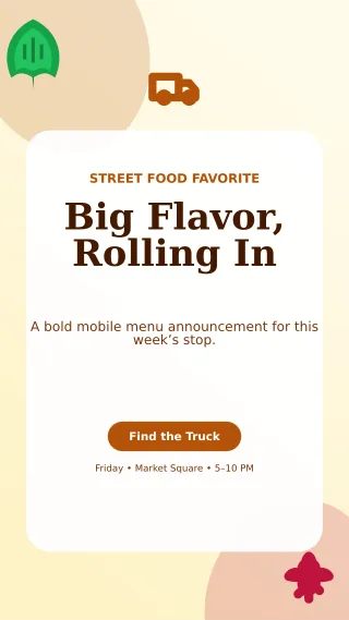 Botanical Food Truck Story — editable white restaurant template, story / reel