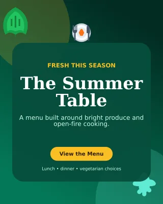 Botanical Seasonal Menu Offer Poster — editable black restaurant template, instagram portrait