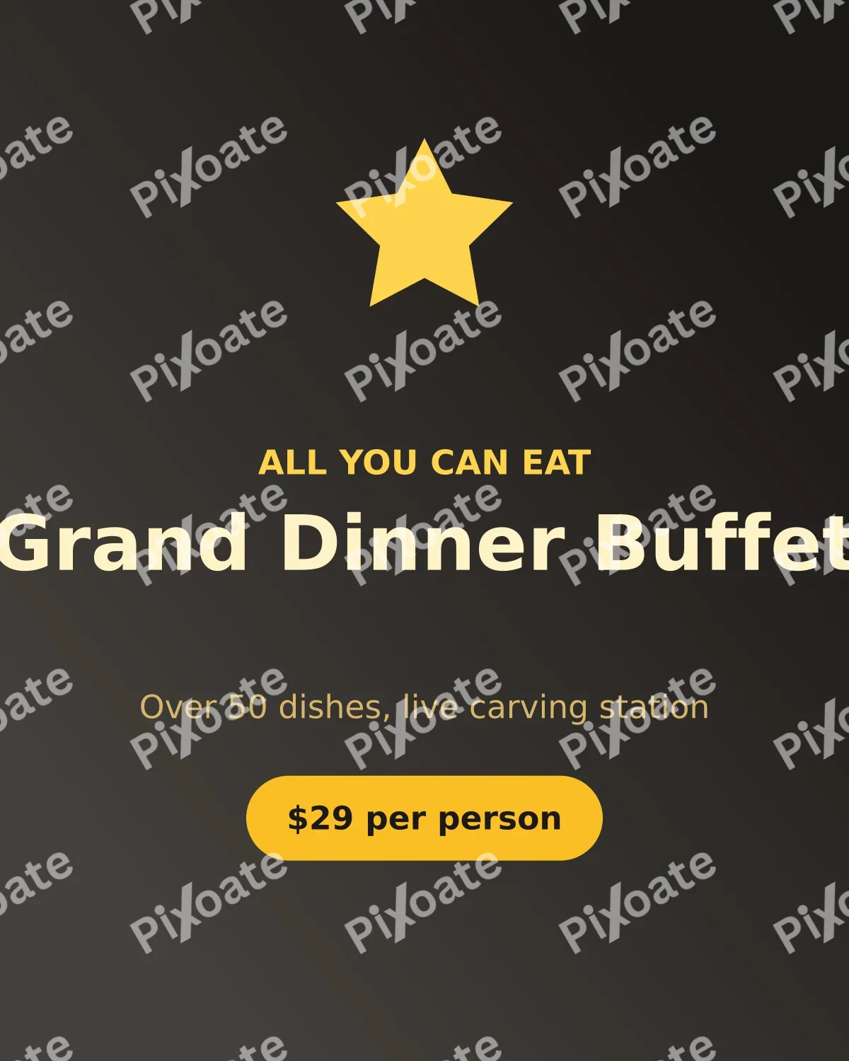 Buffet Buffet — editable black restaurant template, instagram portrait