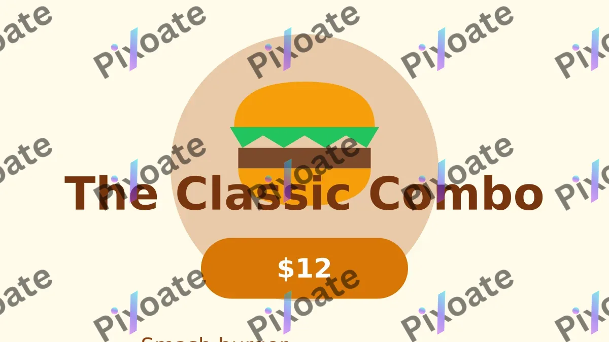 Burger Combo Burger Combo — editable white restaurant template, youtube thumbnail