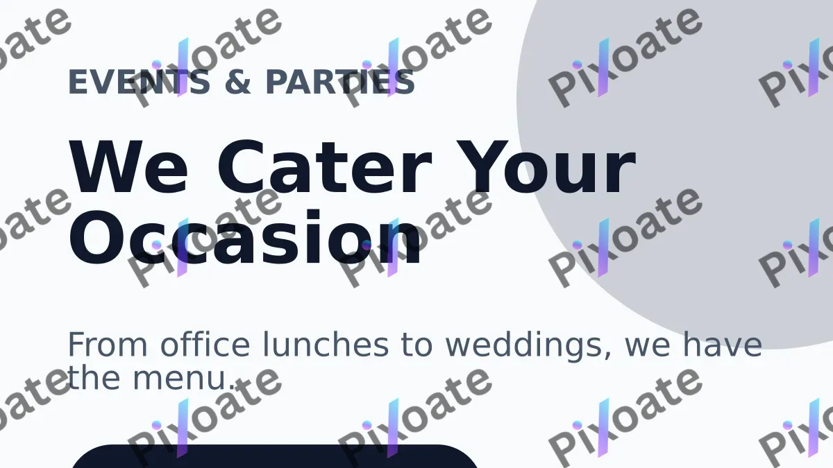 Catering Service — editable white restaurant template, youtube thumbnail