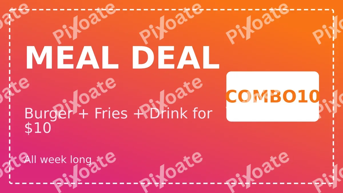 Combo Offer Combo Offer — editable pink restaurant template, youtube thumbnail