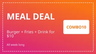 Combo Offer — editable pink restaurant template, youtube thumbnail
