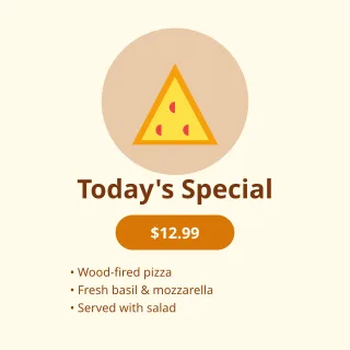 Daily Special — editable white restaurant template, instagram post