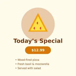 Daily Special — editable white restaurant template, instagram post