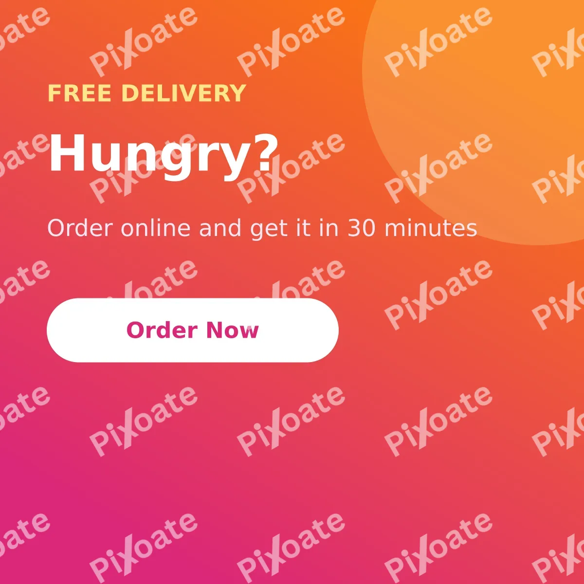 Delivery Ad — editable pink restaurant template, instagram post