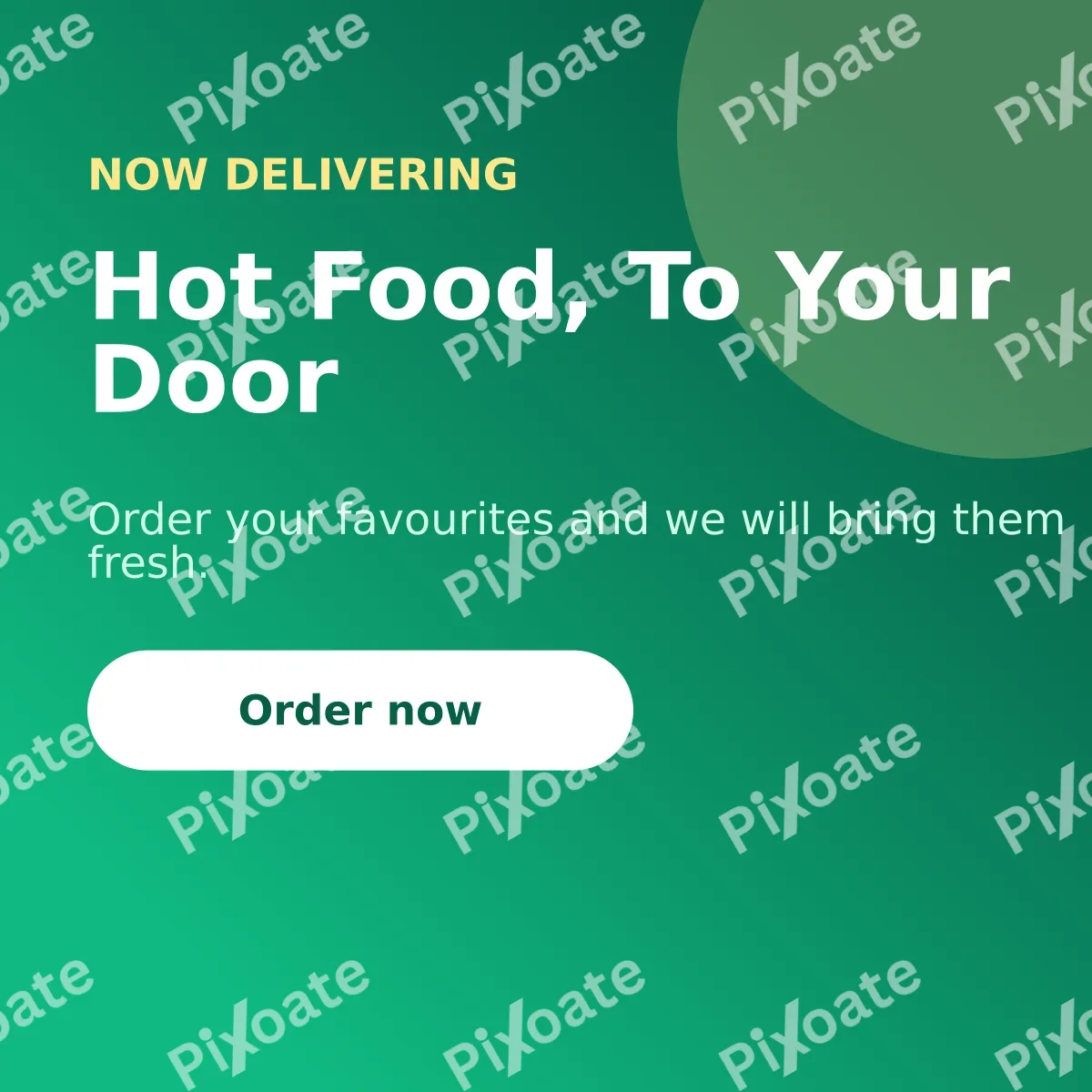 Delivery Available — editable green restaurant template, instagram post