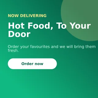 Delivery Available — editable green restaurant template, instagram post