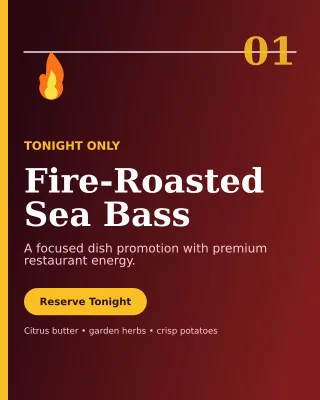 Editorial Chef Special Offer Poster — editable black restaurant template, instagram portrait