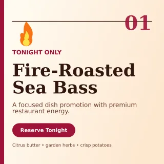Editorial Chef Special Social Post — editable white restaurant template, instagram post