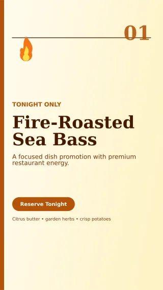 Editorial Chef Special Story — editable white restaurant template, story / reel