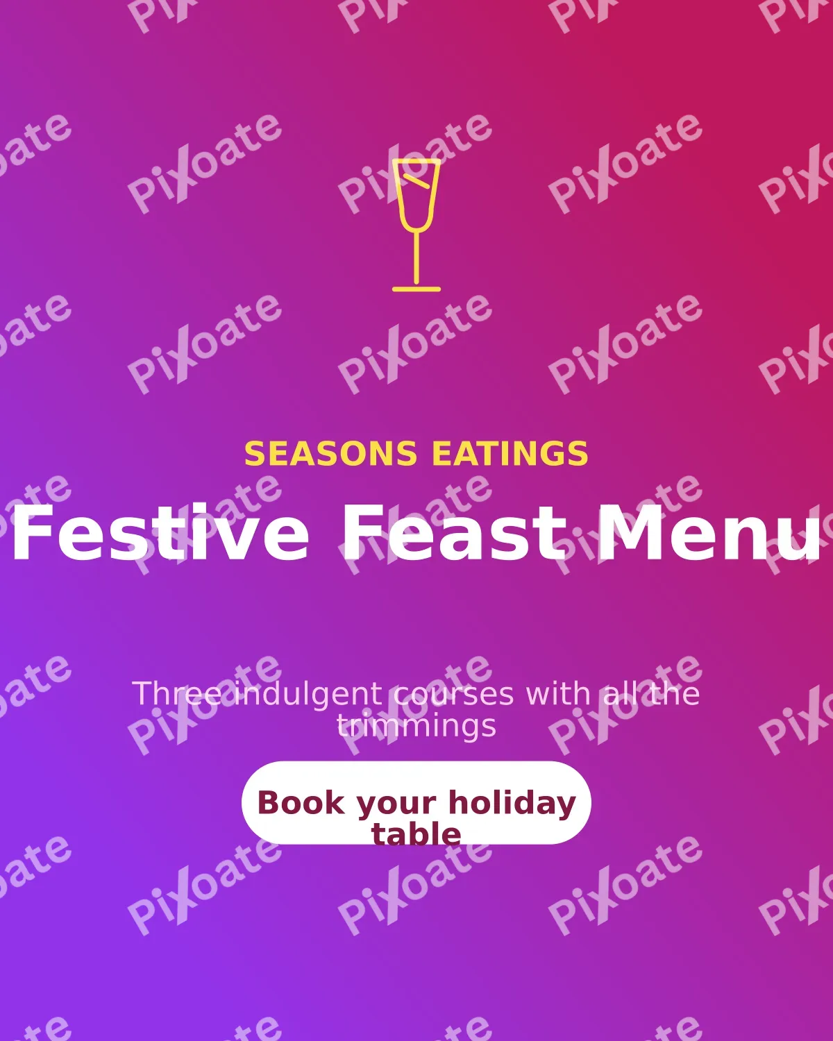 Festive Feast Festive Feast — editable pink restaurant template, instagram portrait