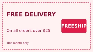 Free Delivery — editable white restaurant template, youtube thumbnail