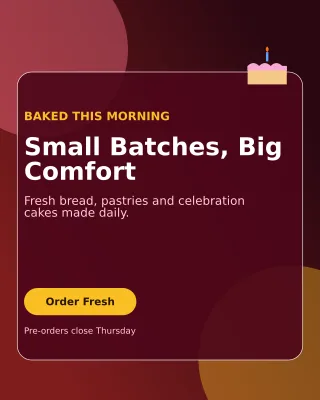 Glass Bakery Promotion Offer Poster — editable black restaurant template, instagram portrait