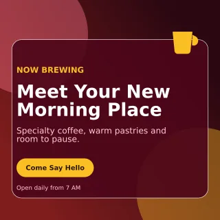 Glass Cafe Opening Social Post — editable black restaurant template, instagram post