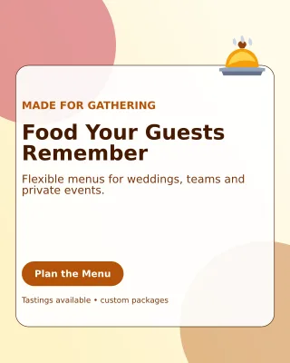 Glass Catering Service Offer Poster — editable white restaurant template, instagram portrait