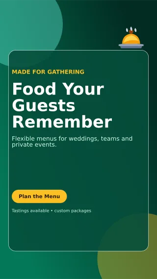 Glass Catering Service Story — editable black restaurant template, story / reel