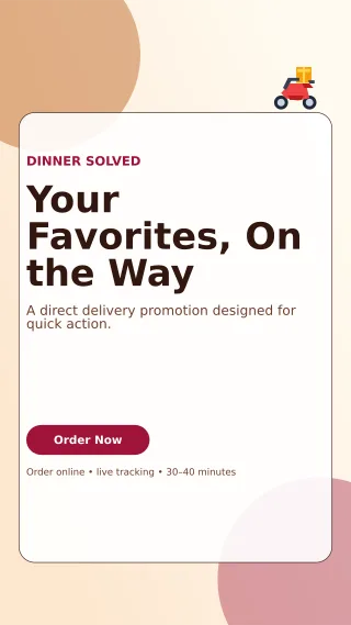 Glass Food Delivery Story — editable white restaurant template, story / reel