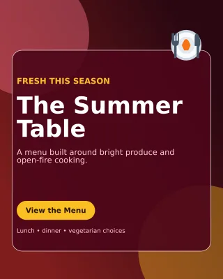 Glass Seasonal Menu Offer Poster — editable black restaurant template, instagram portrait