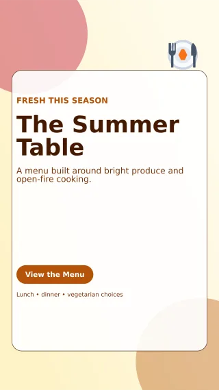 Glass Seasonal Menu Story — editable white restaurant template, story / reel