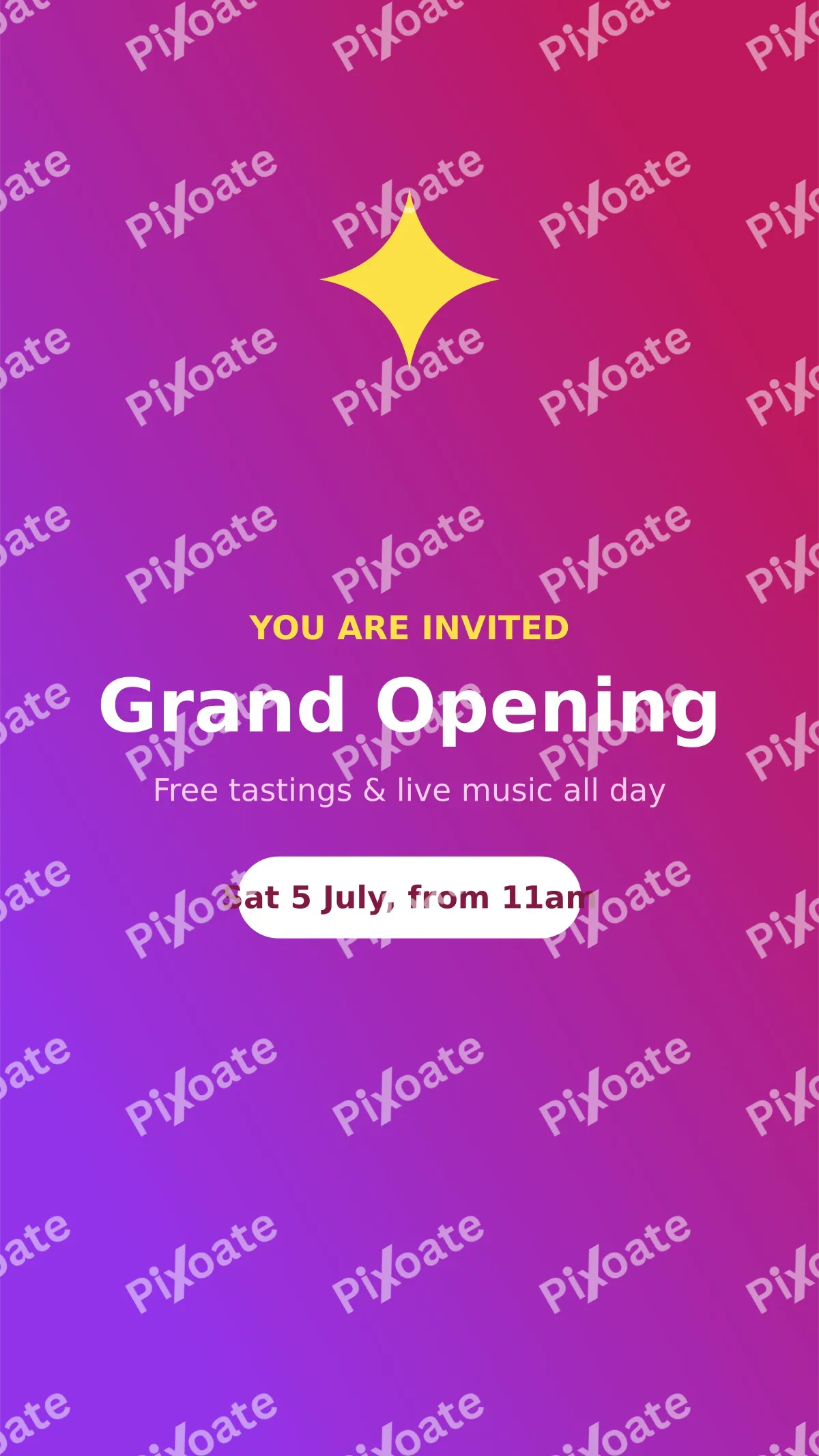 Grand Opening Grand Opening — editable pink restaurant template, story / reel