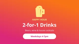 Happy Hour — editable pink restaurant template, youtube thumbnail