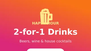 Happy Hour — editable pink restaurant template, youtube thumbnail