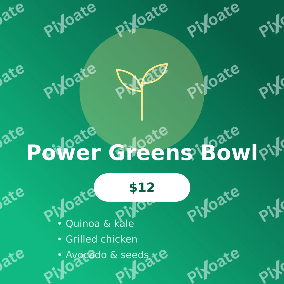 Healthy Bowl Healthy Bowl — editable green restaurant template, instagram post