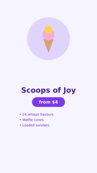Ice Cream Parlour — editable white restaurant template, story / reel