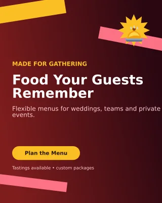 Kinetic Catering Service Offer Poster — editable black restaurant template, instagram portrait