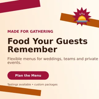 Kinetic Catering Service Social Post — editable white restaurant template, instagram post