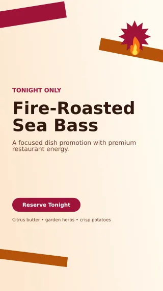 Kinetic Chef Special Story — editable white restaurant template, story / reel