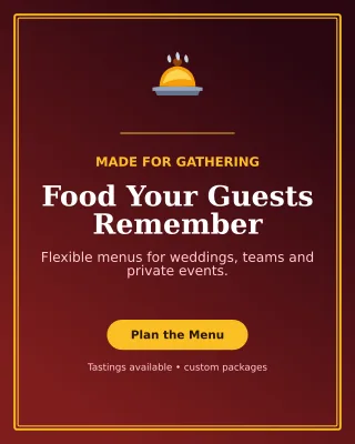 Luxe Catering Service Offer Poster — editable black restaurant template, instagram portrait