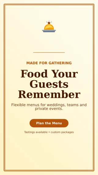 Luxe Catering Service Story — editable white restaurant template, story / reel