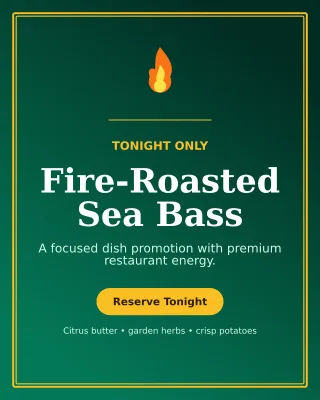 Luxe Chef Special Offer Poster — editable black restaurant template, instagram portrait