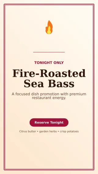 Luxe Chef Special Story — editable white restaurant template, story / reel