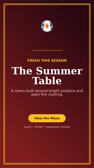 Luxe Seasonal Menu Story — editable black restaurant template, story / reel