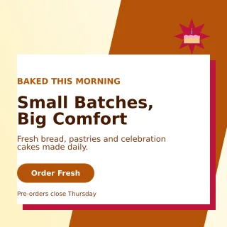 Neo Bakery Promotion Social Post — editable white restaurant template, instagram post