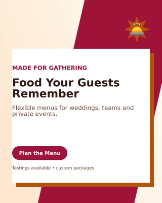 Neo Catering Service Offer Poster — editable white restaurant template, instagram portrait