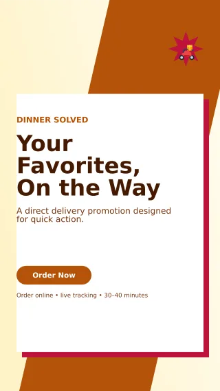 Neo Food Delivery Story — editable white restaurant template, story / reel