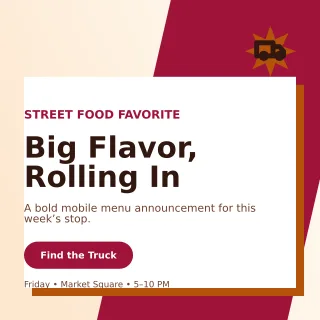 Neo Food Truck Social Post — editable white restaurant template, instagram post