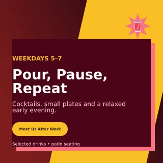 Neo Happy Hour Social Post — editable black restaurant template, instagram post
