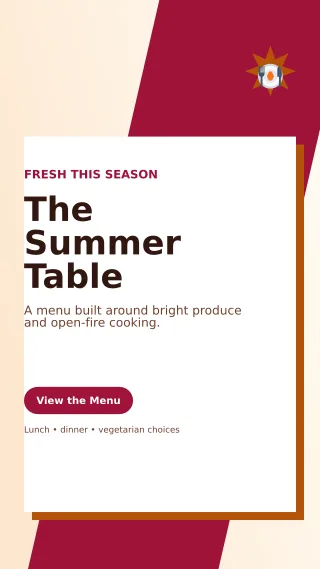Neo Seasonal Menu Story — editable white restaurant template, story / reel