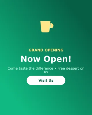 Opening Soon — editable green restaurant template, instagram portrait