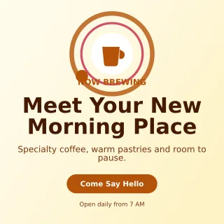 Orbit Cafe Opening Social Post — editable white restaurant template, instagram post