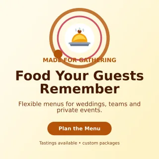 Orbit Catering Service Social Post — editable white restaurant template, instagram post