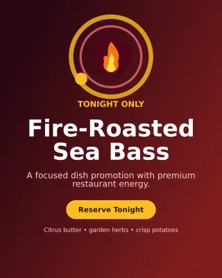 Orbit Chef Special Offer Poster — editable black restaurant template, instagram portrait