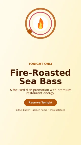 Orbit Chef Special Story — editable white restaurant template, story / reel